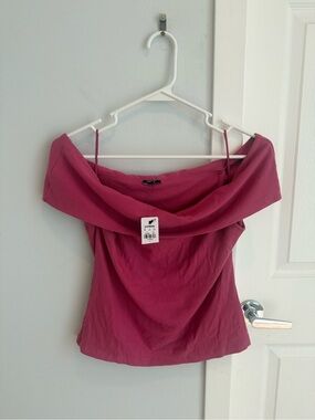 NWT Express Off-Shoulder Ribbed Top, size L